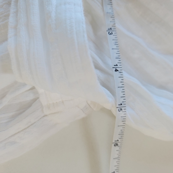 White 100% Textured Striped Cotton Sleeveless Romper Size L EUC - Picture 6 of 14